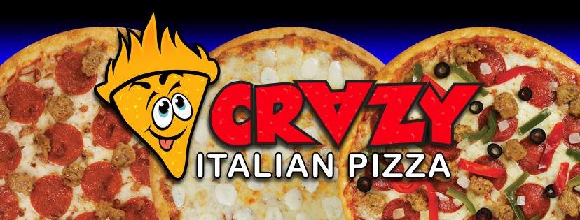Crazy Italian Pizza Website Banner With Pizza Icon